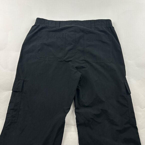 Old Navy Black Poplin Canvas High Rise Wide Leg Cargo Pant M - Picture 6 of 6